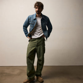Denim Sherpa Lined Jacket in Medium Wash | James Perse Los Angeles