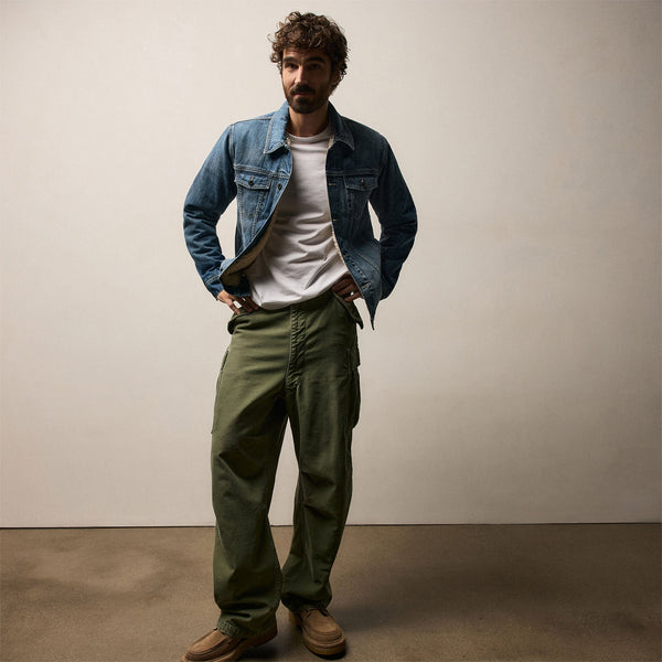 Denim Sherpa Lined Jacket in Medium Wash | James Perse Los Angeles