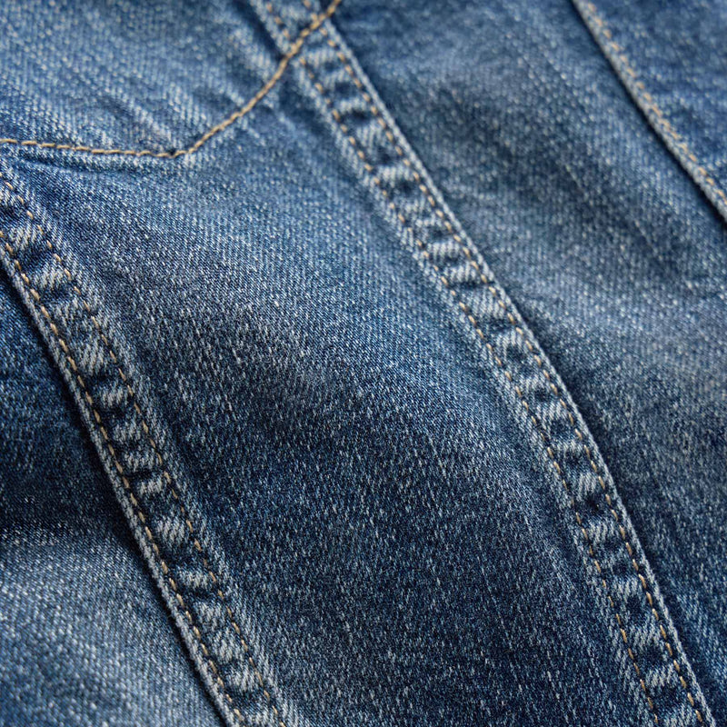 Denim Sherpa Lined Jacket in Medium Wash | James Perse Los Angeles FLAT