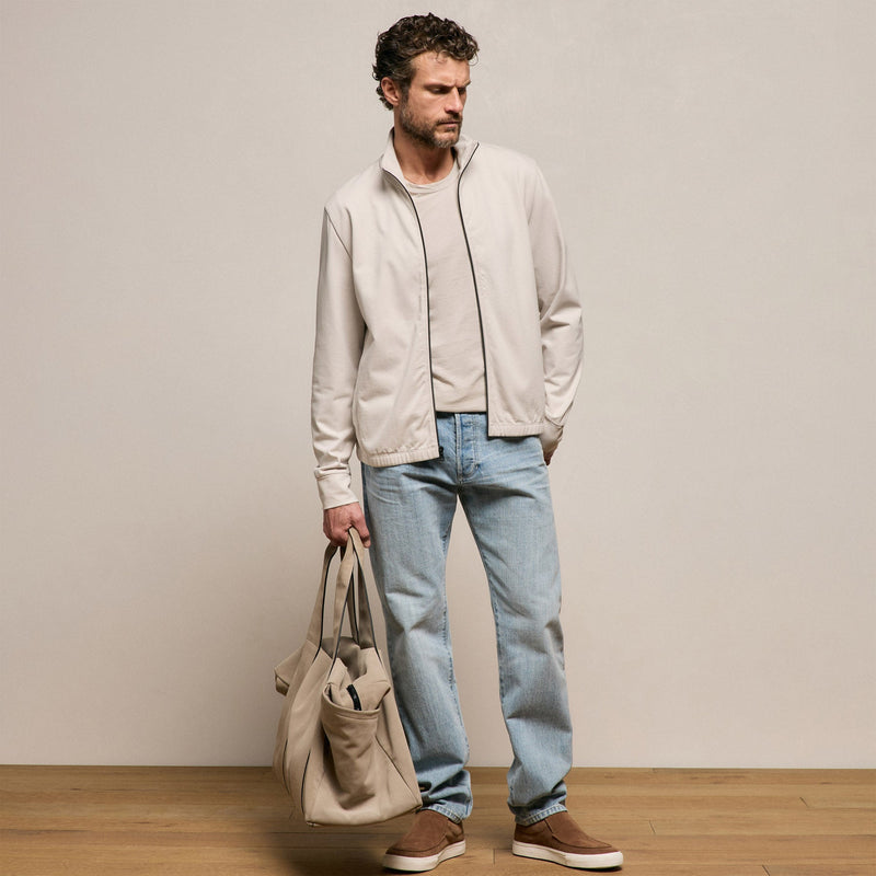 Organic Sueded Jersey Jacket in Pearl | James Perse Los Angeles