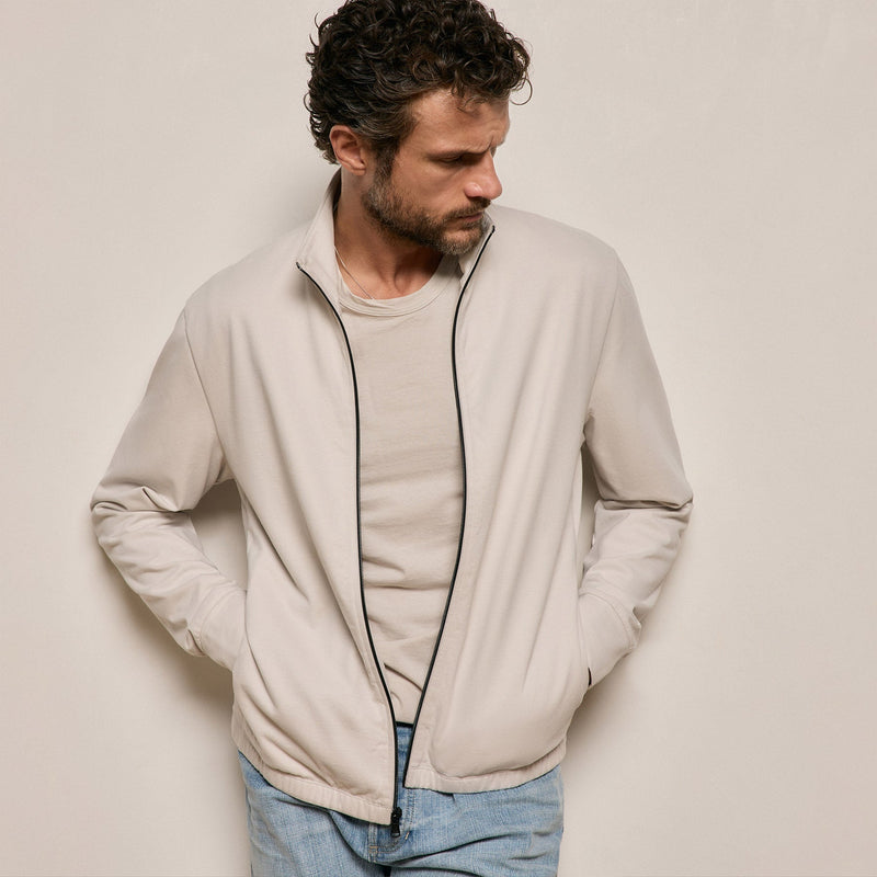 Organic Sueded Jersey Jacket in Pearl | James Perse Los Angeles