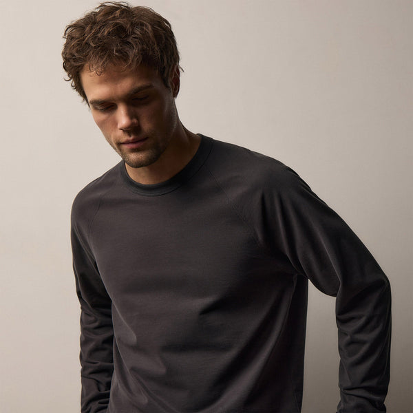 Heavy Organic Sueded Jersey Sweat Shirt in Magma | James Perse Los Angeles