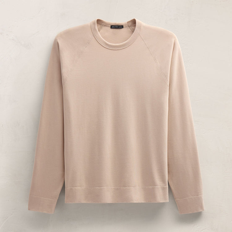 Heavy Organic Sueded Jersey Sweat Shirt in Stone | James Perse Los Angeles