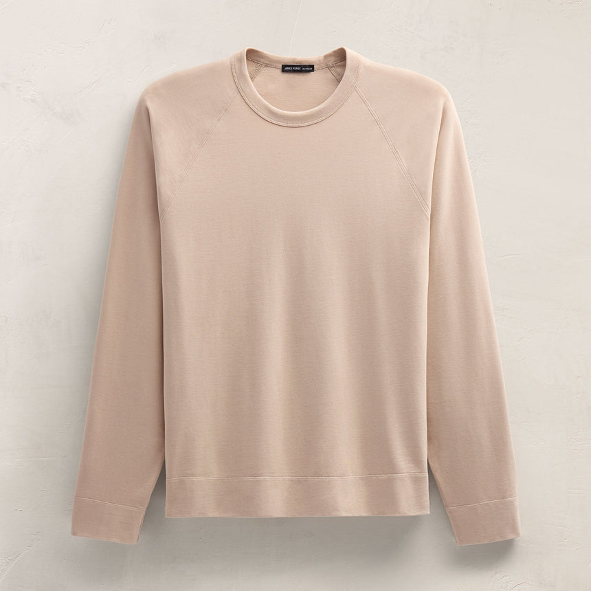 Heavy Organic Sueded Jersey Sweat Shirt in Stone | James Perse Los Angeles FLAT