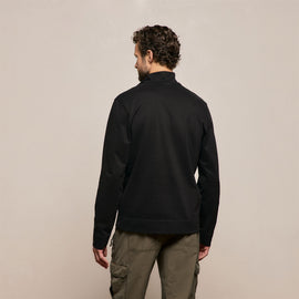 Organic Sueded Jersey Half Zip in Black | James Perse Los Angeles