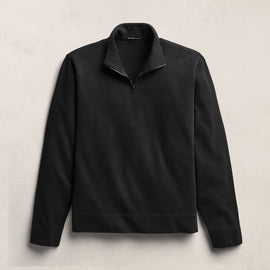 Organic Sueded Jersey Half Zip in Black | James Perse Los Angeles