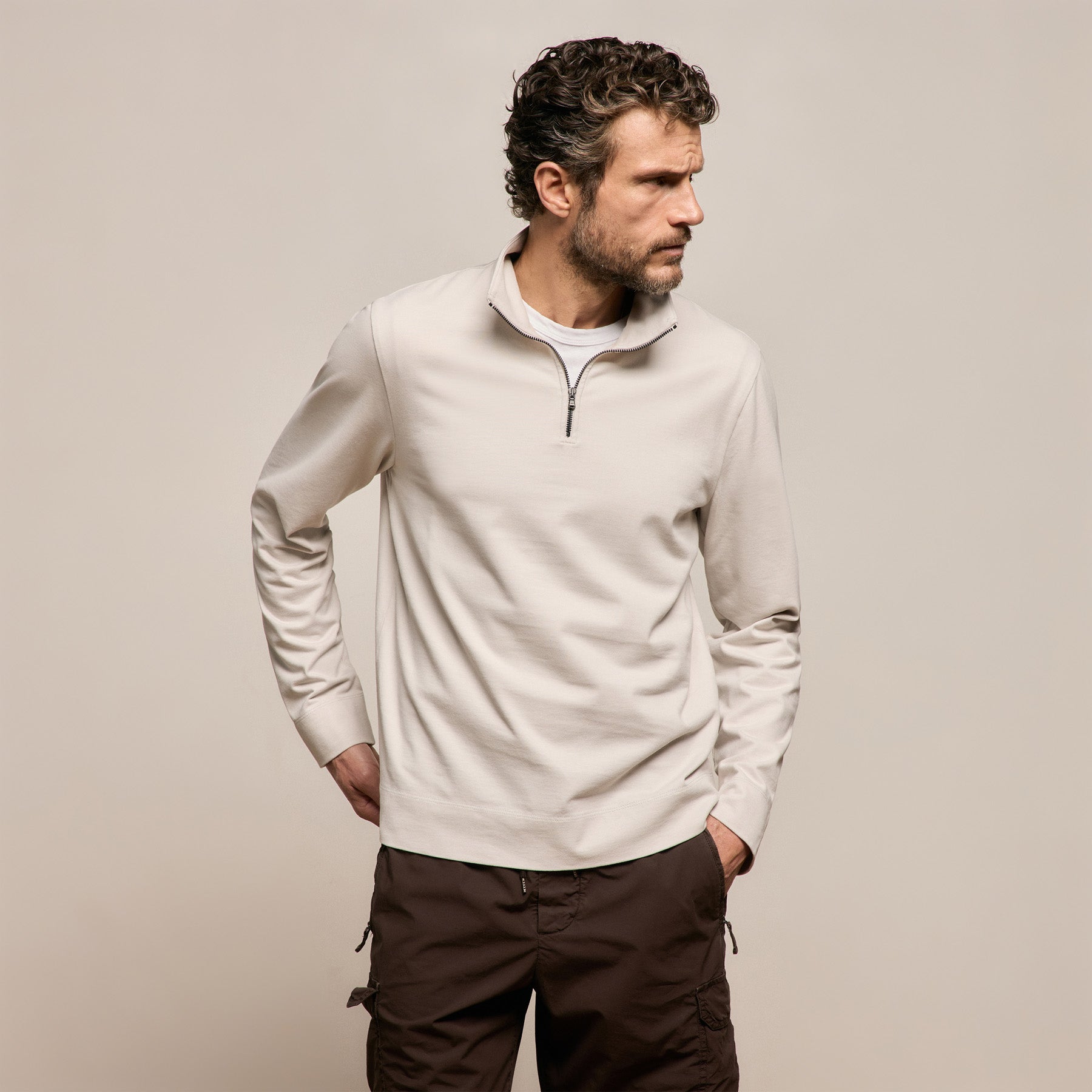 Organic Sueded Jersey Half Zip from James Perse - $395