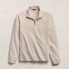 Organic Sueded Jersey Half Zip in Pearl | James Perse Los Angeles