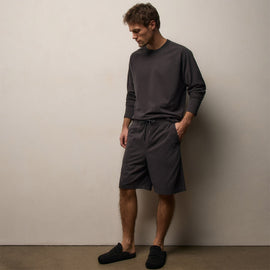 Heavy Organic Sueded Jersey Sweat Short in Magma | James Perse Los Angeles