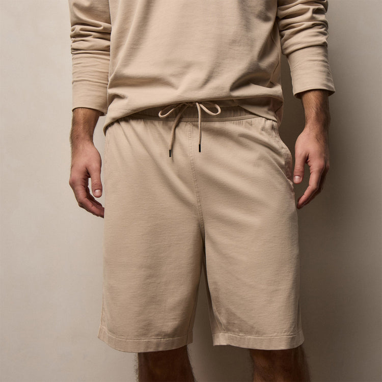 Heavy Organic Sueded Jersey Sweat Short in Stone | James Perse Los Angeles