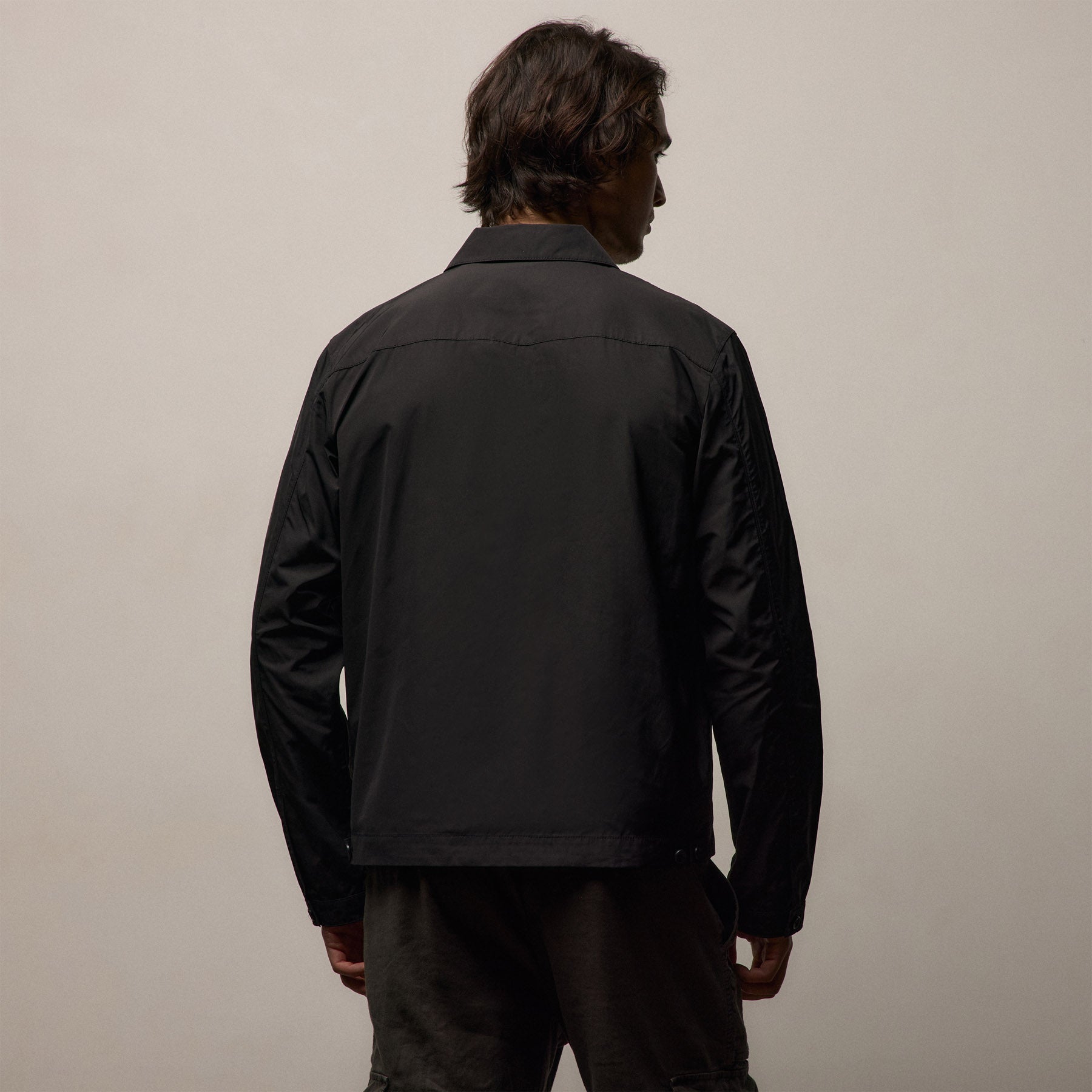 Recycled Twill Coach Jacket in Black | James Perse Los Angeles