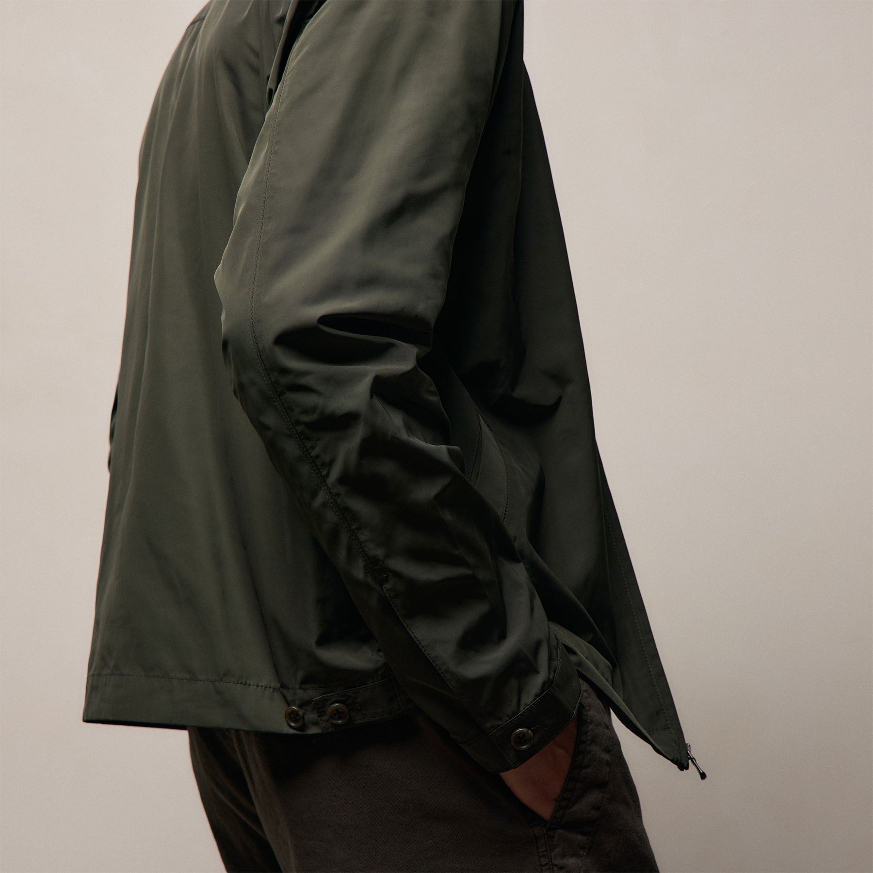 Recycled Twill Coach Jacket in Dark Olive | James Perse Los Angeles