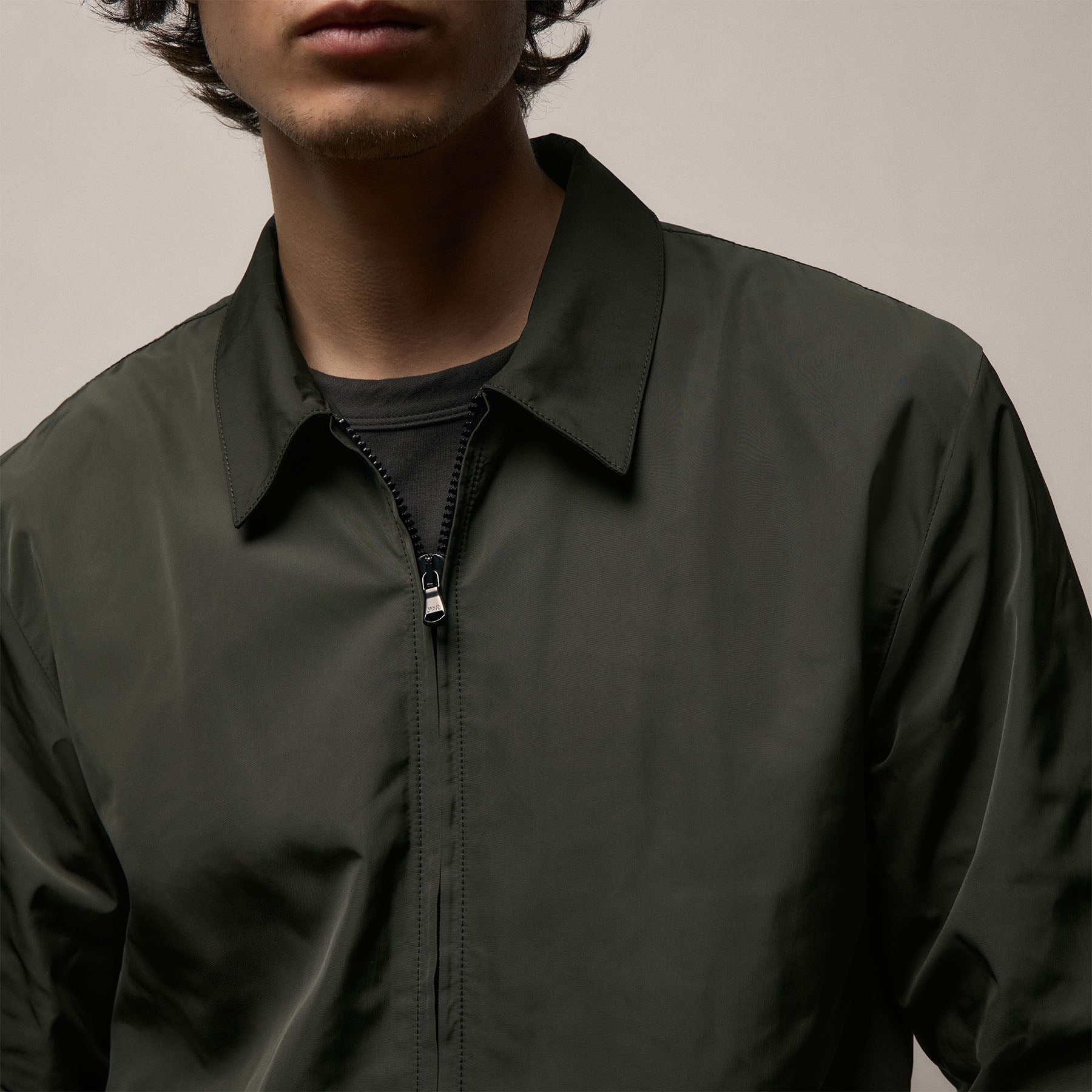 Recycled Twill Coach Jacket - Dark Olive | James Perse Los Angeles