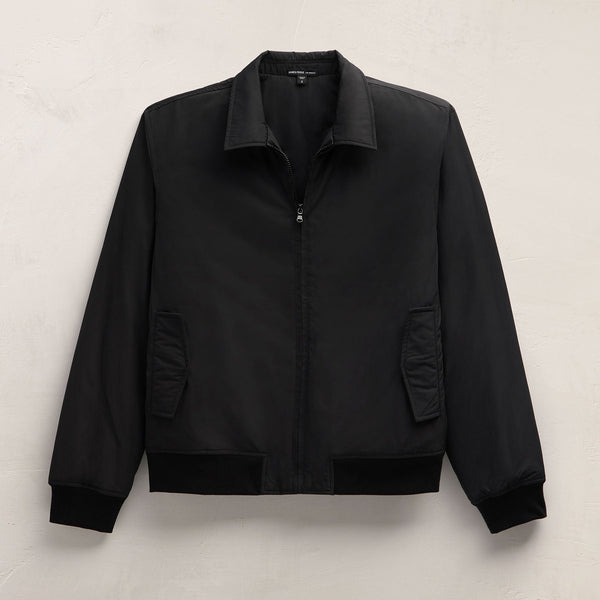 Recycled Poly Bomber Jacket in Black | James Perse Los Angeles