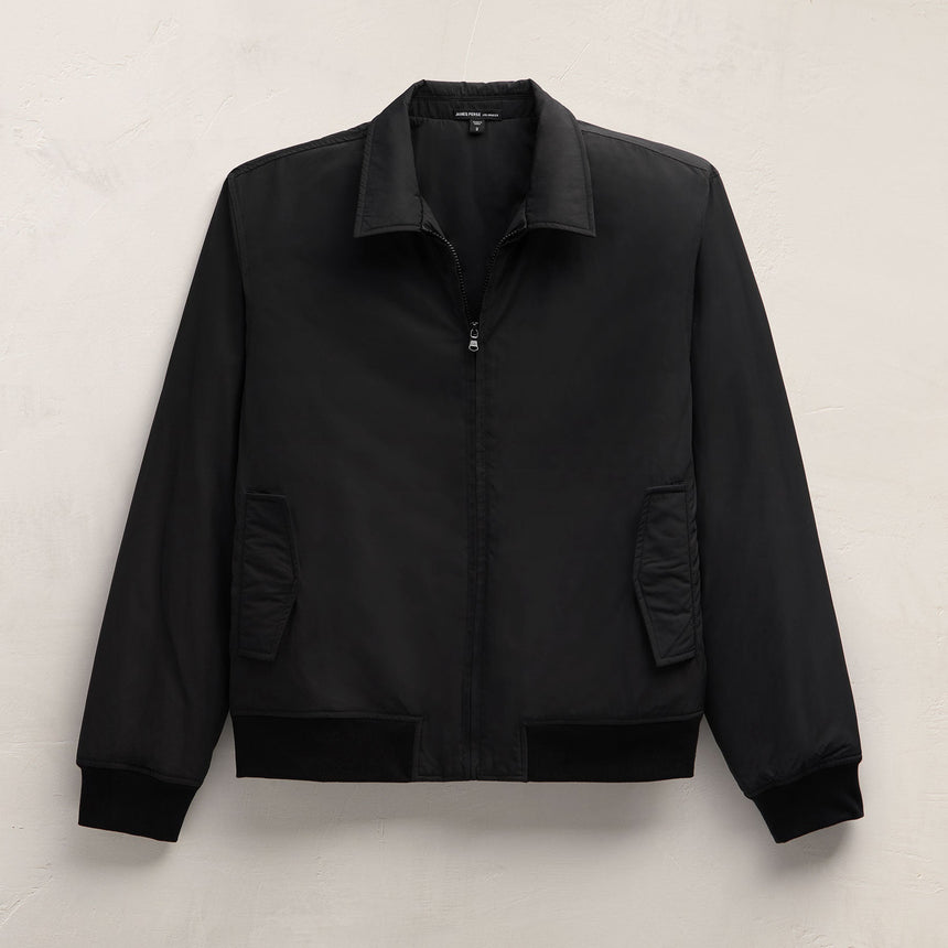 Recycled Poly Bomber Jacket in Black | James Perse Los Angeles FLAT