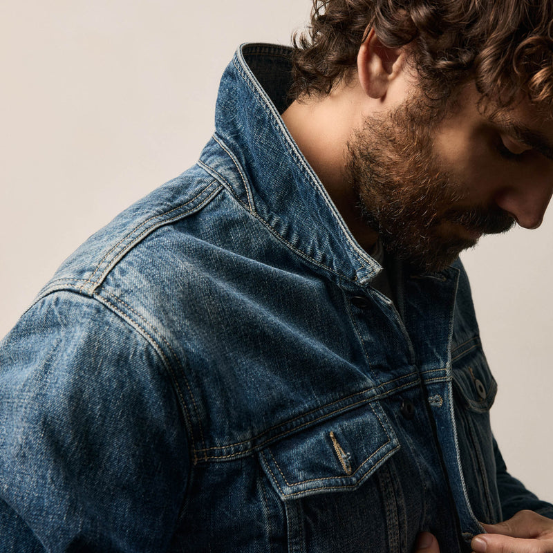 Selvedge Denim Jacket in Medium Wash | James Perse Los Angeles