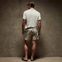 Striped Classic Short in Magma/Natural | James Perse Los Angeles