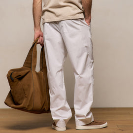Stretch Poplin Drawstring Pant in White | James Perse Los Angeles