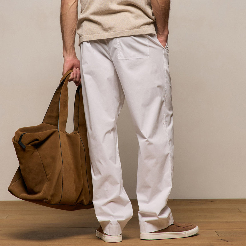Stretch Poplin Drawstring Pant in White | James Perse Los Angeles