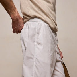 Stretch Poplin Drawstring Pant in White | James Perse Los Angeles