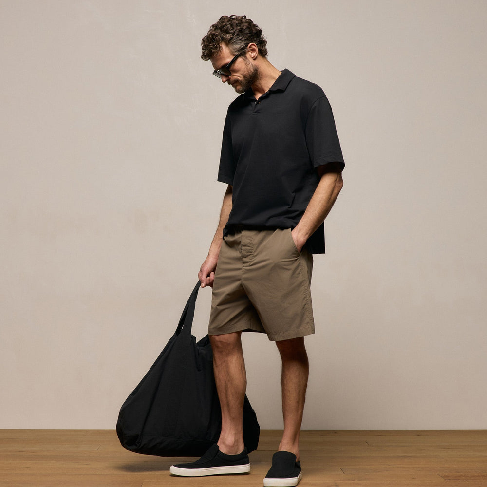 Stretch Poplin Drawstring Short in Light Olive | James Perse Los Angeles