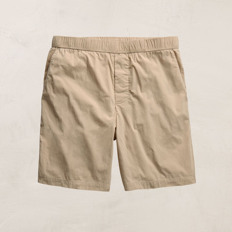 Stretch Poplin Drawstring Short in Light Khaki | James Perse Los Angeles