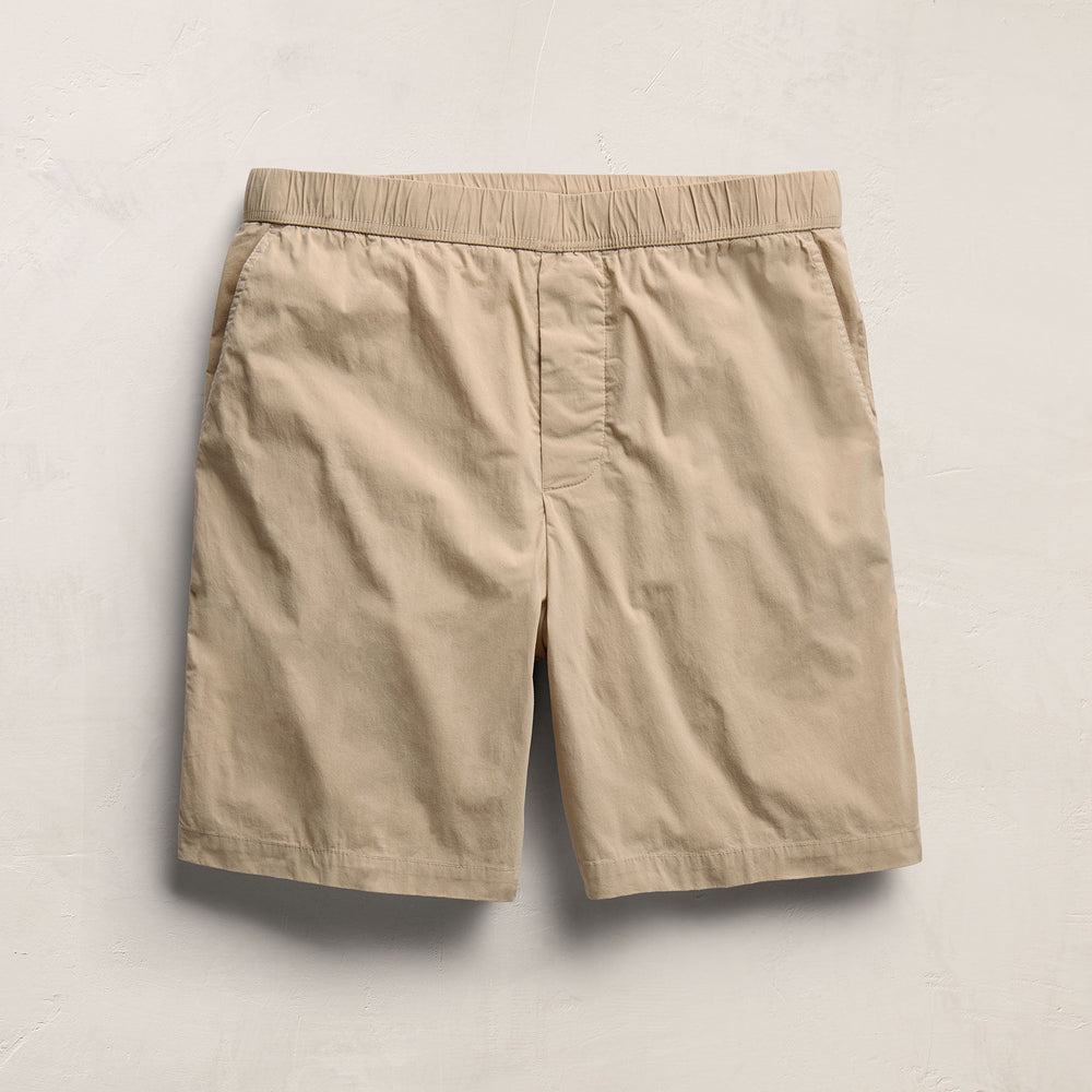 Stretch Poplin Drawstring Short in Light Khaki | James Perse Los Angeles