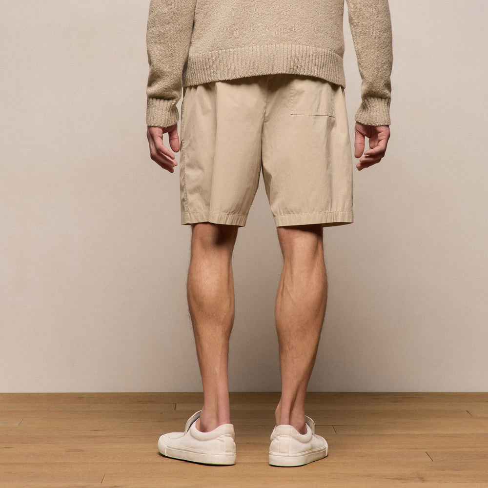 Stretch Poplin Drawstring Short in Light Khaki | James Perse Los Angeles