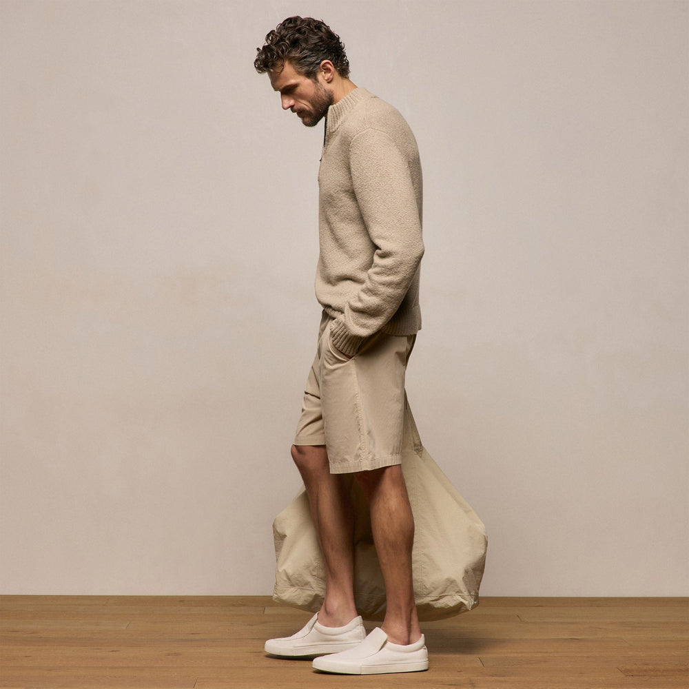 Stretch Poplin Drawstring Short in Light Khaki | James Perse Los Angeles