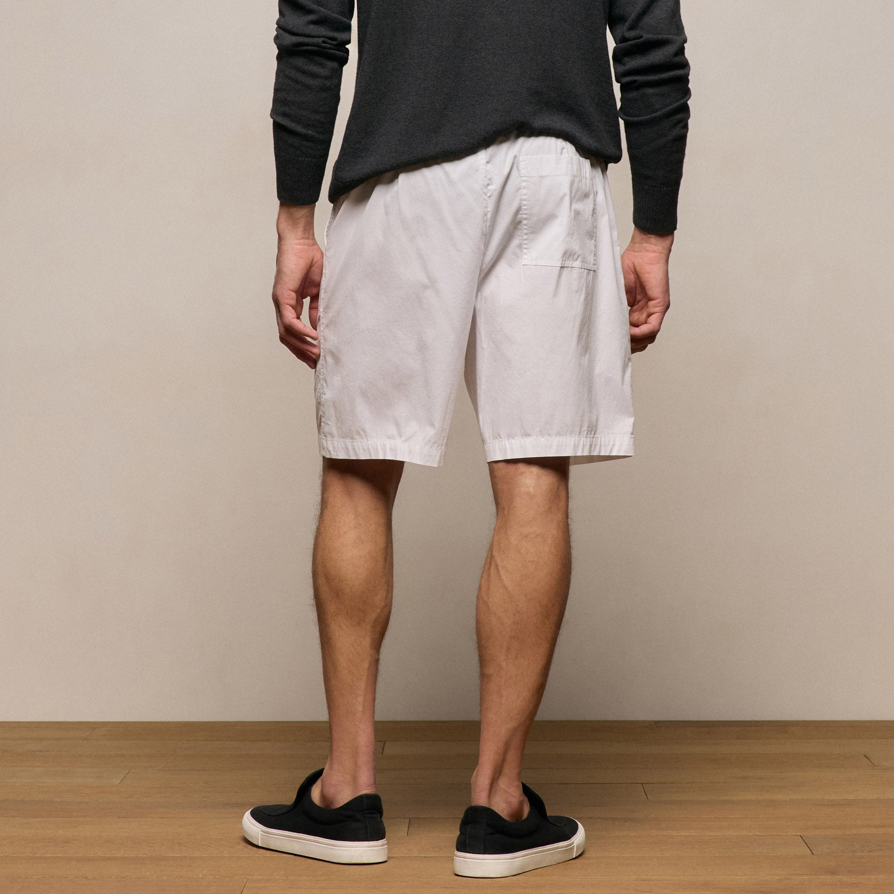 Stretch Poplin Drawstring Short in White | James Perse Los Angeles
