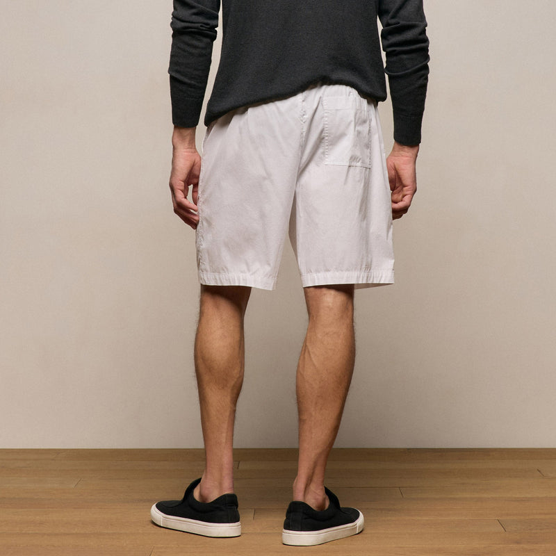 Stretch Poplin Drawstring Short in White | James Perse Los Angeles