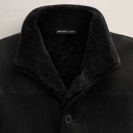 Suede Shearling Jacket in Black | James Perse Los Angeles FLAT