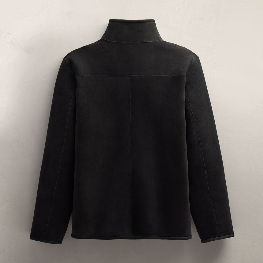 Suede Shearling Jacket in Black | James Perse Los Angeles FLAT