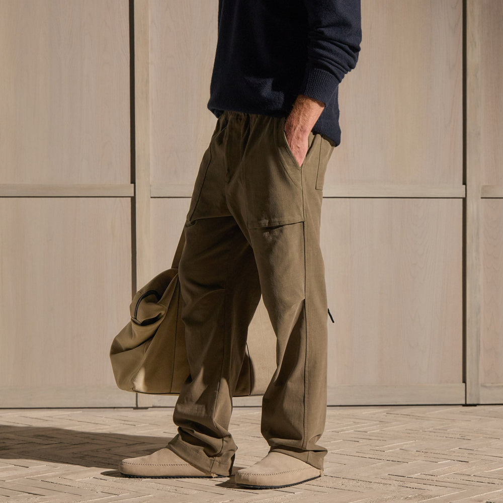 Heavy Sueded Knit Utility Pant in Army Green | James Perse Los Angeles