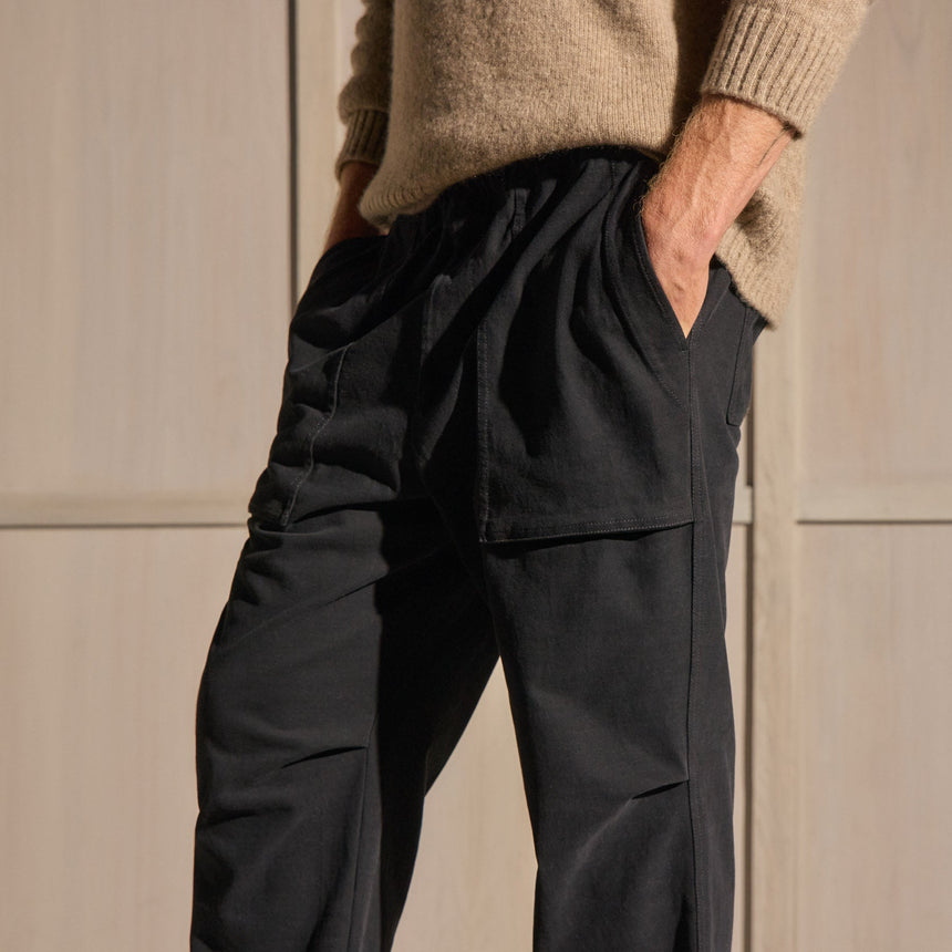 Heavy Sueded Knit Utility Pant in Black | James Perse Los Angeles