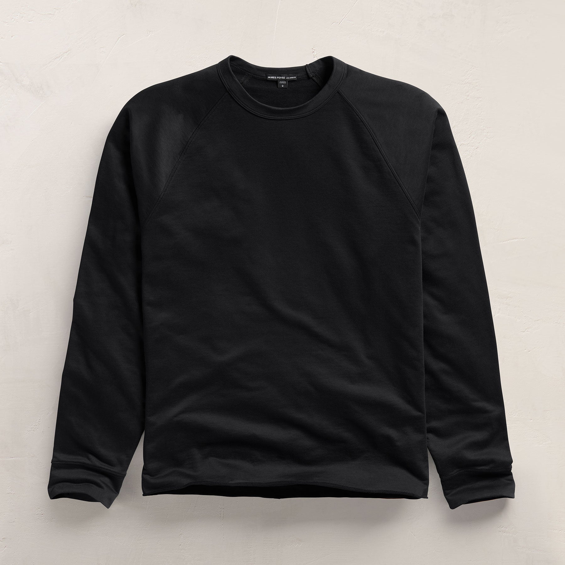 Fine French Terry Sweatshirt - Black | James Perse Los Angeles