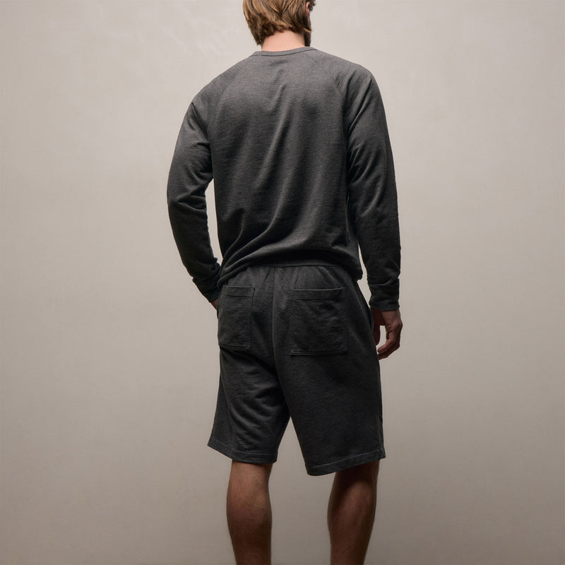 Fine French Terry Sweatshirt In Heather Charcoal | James Perse Los Angeles