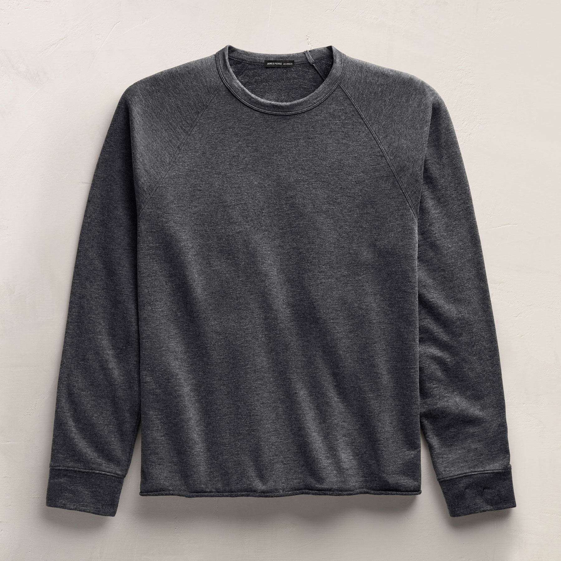 Fine French Terry Sweatshirt In Heather Charcoal | James Perse Los Angeles