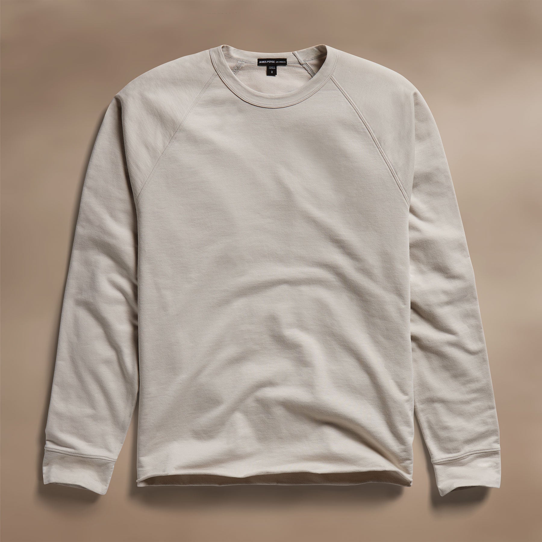 Fine French Terry Raglan Crew in Salt | James Perse Los Angeles