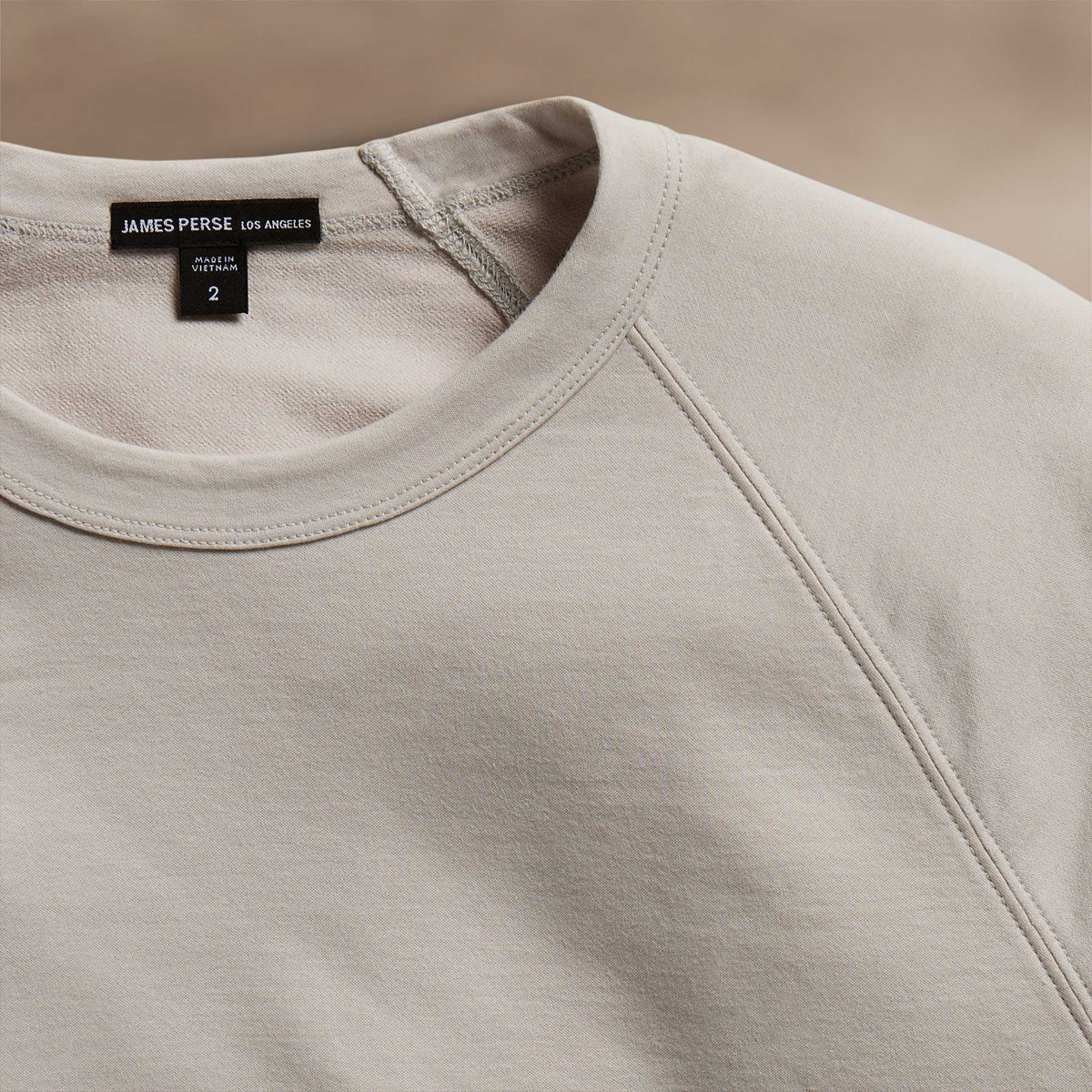 Fine French Terry Raglan Crew in Salt | James Perse Los Angeles
