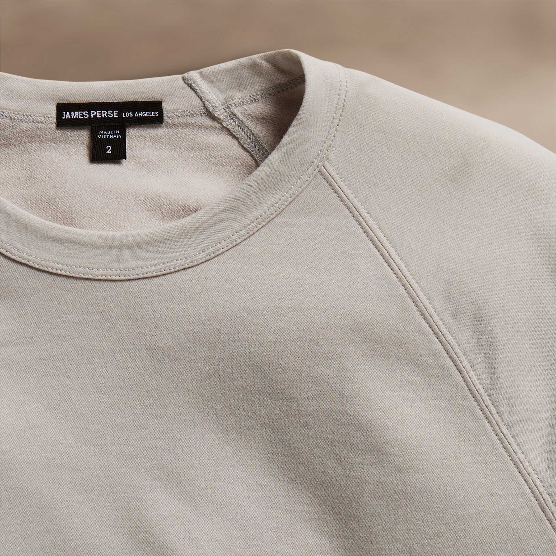 Fine French Terry Raglan Crew in Salt | James Perse Los Angeles