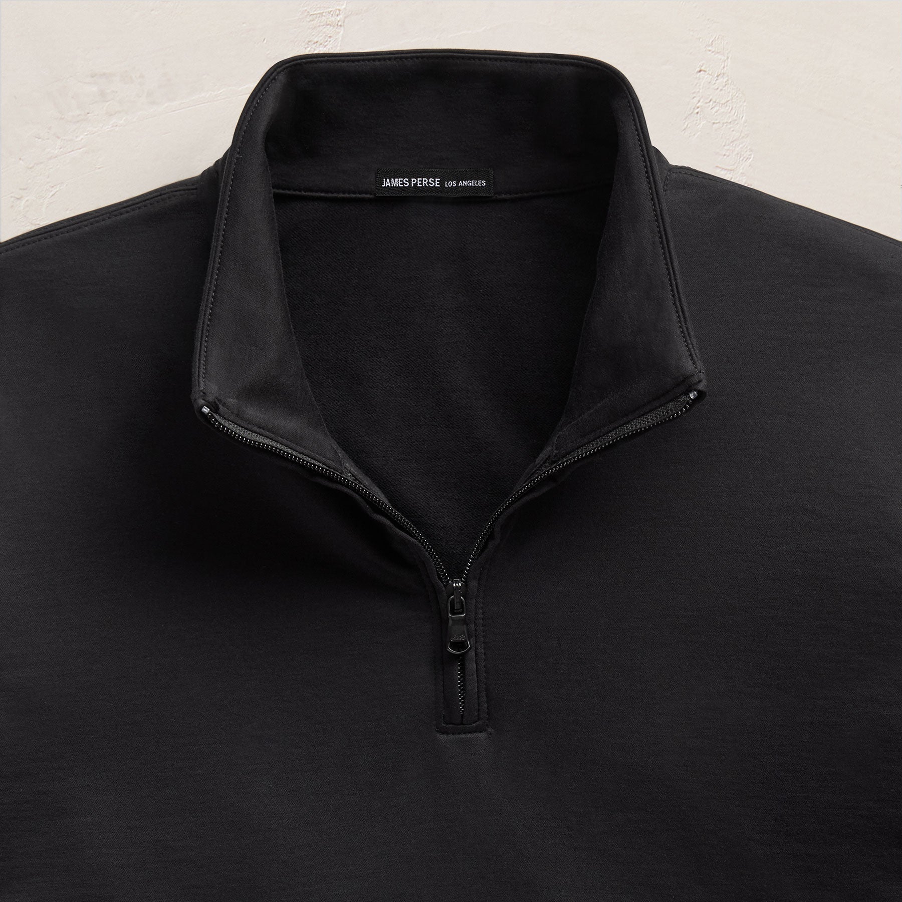 Fine French Terry Half Zip - Black | James Perse Los Angeles Fine French Terry Half Zip - Black | James Perse Los Angeles