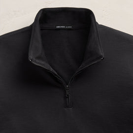 Fine French Terry Half Zip in Black | James Perse Los Angeles