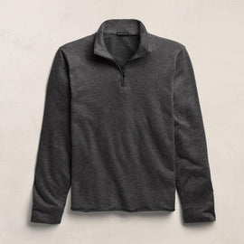 Fine French Terry Half Zip in Heather Charcoal | James Perse Los Angeles