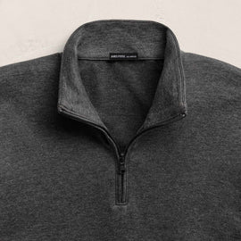 Fine French Terry Half Zip in Heather Charcoal | James Perse Los Angeles
