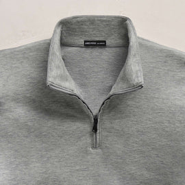 Fine French Terry Half Zip in Heather Grey | James Perse Los Angeles FLAT