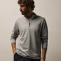 Fine French Terry Half Zip in Heather Grey | James Perse Los Angeles