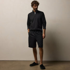 Fine French Terry Short in Black | James Perse Los Angeles