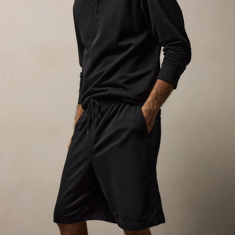 Fine French Terry Short in Black | James Perse Los Angeles