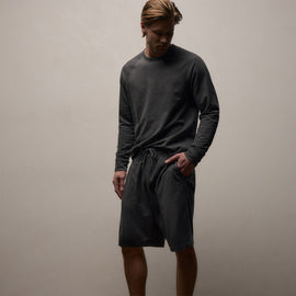 Fine French Terry Short in Heather Charcoal | James Perse Los Angeles